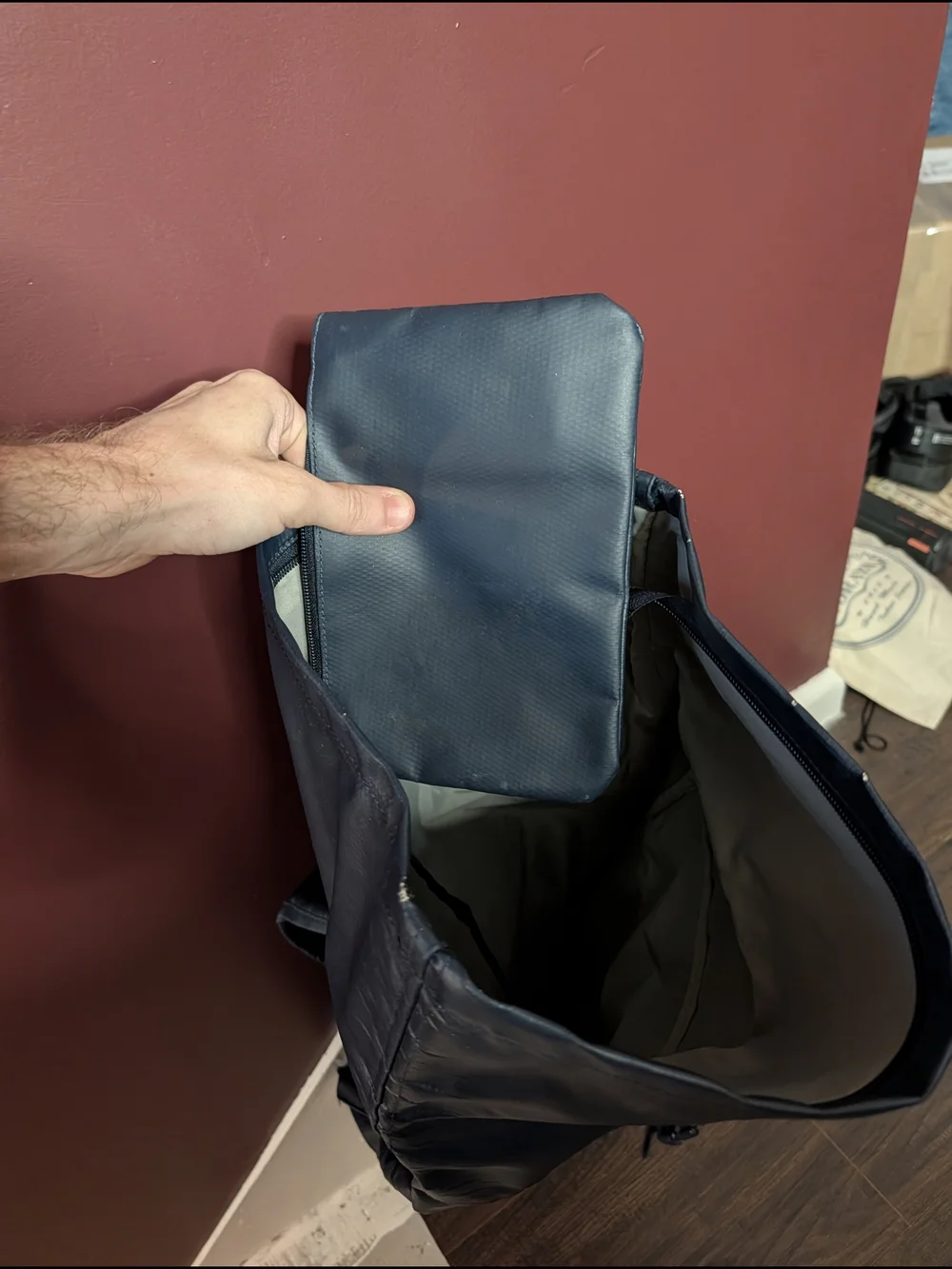BREE Blue Waterproof XL Roll-Top Snap Backpack Waterproof Urban Commuter Bag